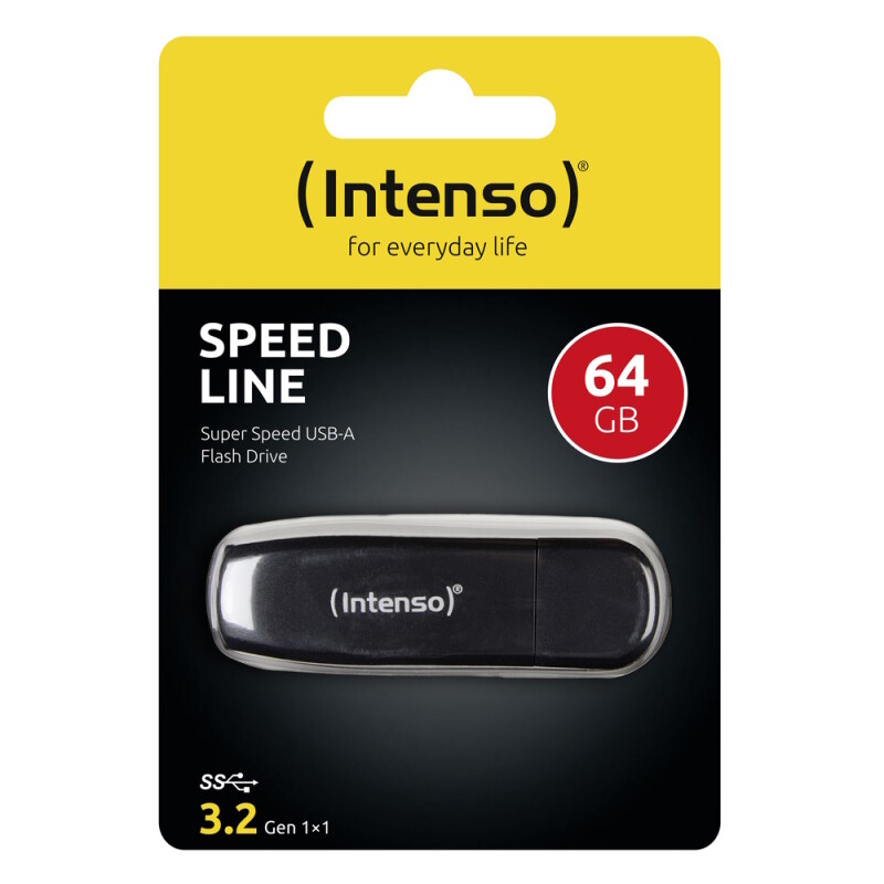 Intenso USB Drive 3.0 - Speed Line 64GB Μαύρο